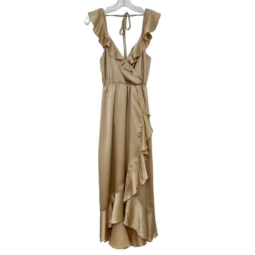Show Me Your Mumu Samantha Sleeveless high low Ruffle Wrap Dress women's size S